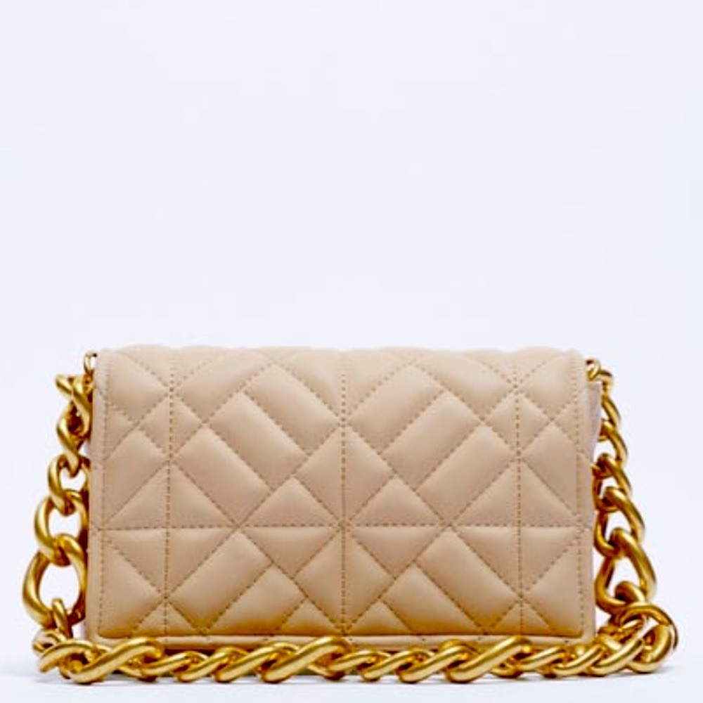 NWT Zara Quilted Chain Strap Shoulder Bag